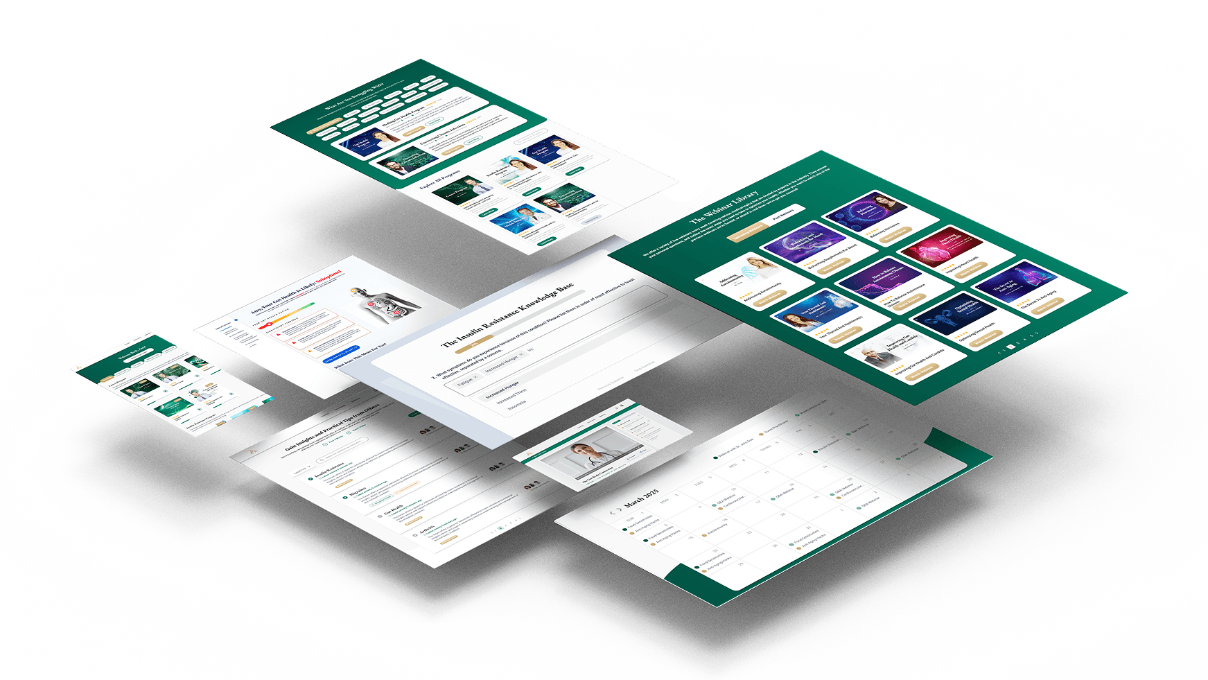 A mockup of The School of Wellness courses on several types of tablets